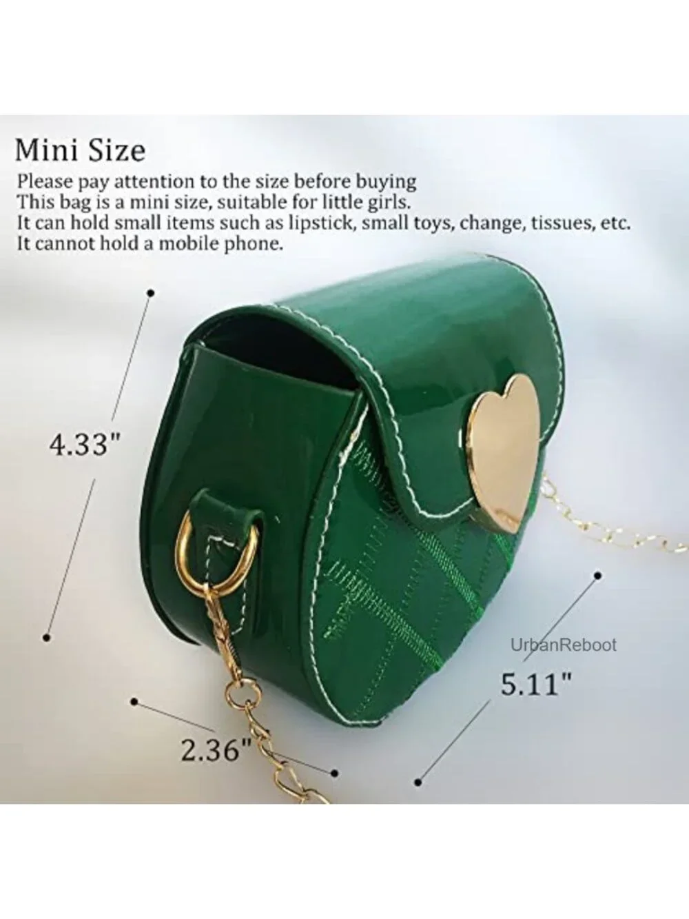 Girls Mini Saddle Bag PU Leather Crossbody Purse Detachable Chain Strap
